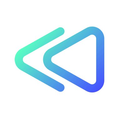 Hızlı ters düğme pikseli mükemmel gradyan doğrusal ui simgesi. Müzik çalar barı. Multimedya dosyası oynatılıyor. Satır rengi kullanıcı arayüzü sembolü. Modern tarz pictogram. Vektör izole edilmiş taslak çizimi