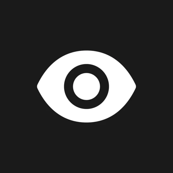 Seen Dark Mode Glyph Icon Recently Viewed Wide Opened Eye —  Vetores de Stock