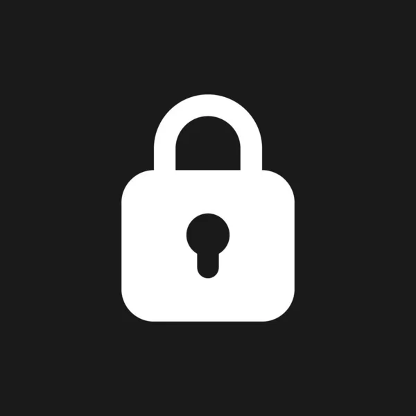 Locked Padlock Dark Mode Glyph Icon Restrict Access Security Settings — Stockvektor