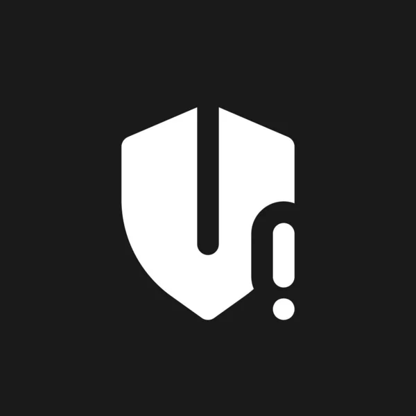 Security Threat Dark Mode Glyph Icon Cybersecurity Vulnerability Risk User — Stock vektor