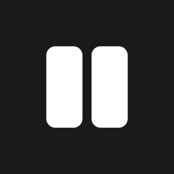 Pause Button Dark Mode Glyph Icon Music Player Bar Playing — Image vectorielle
