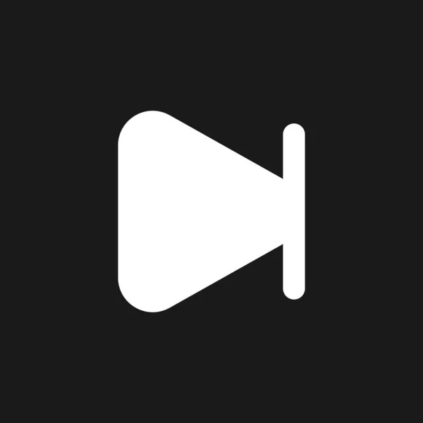 Skip Next Button Dark Mode Glyph Icon Music Player Bar — Stockvektor