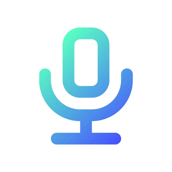 Microphone Pixel Perfect Gradient Linear Icon Sharing Voice Messages Converting — Stok Vektör