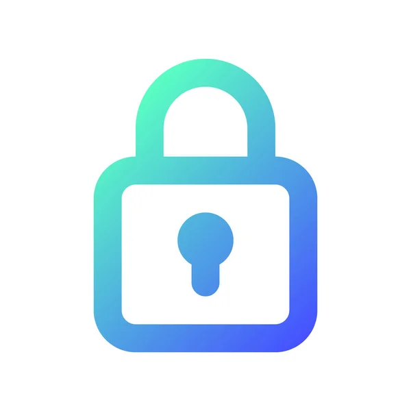 Locked Padlock Pixel Perfect Gradient Linear Icon Restrict Access Security — Stock vektor