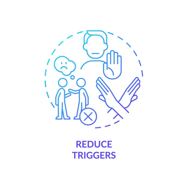 Reduce Triggers Blue Gradient Concept Icon Avoid Negative Situation Emotional — Stock vektor