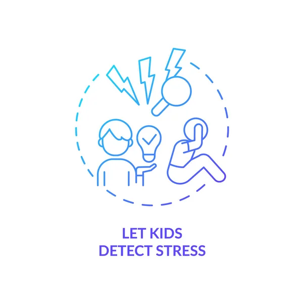 Let Kids Detect Stress Blue Gradient Concept Icon Foster Emotional — 图库矢量图片