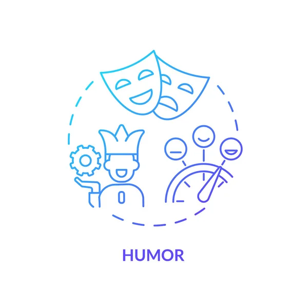 Humor Blue Gradient Concept Icon Jokes Comedy Emotional Regulation Cognitive — Wektor stockowy