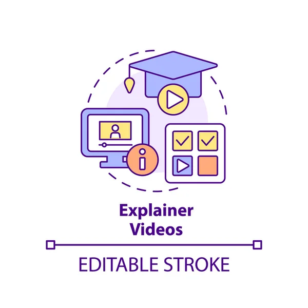 Explainer Videos Concept Icon Microlearning Way Abstract Idea Thin Line — Vector de stock