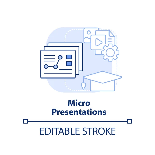 Micro Presentations Light Blue Concept Icon Microlearning Abstract Idea Thin — Vector de stock