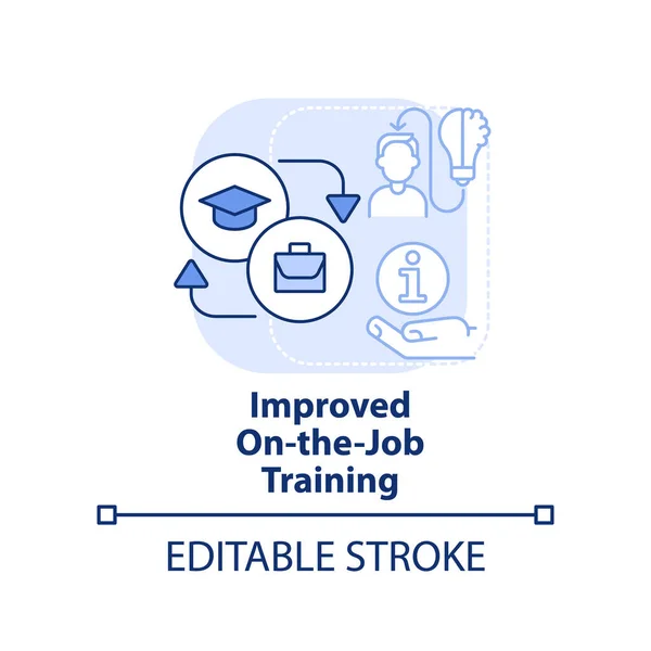 Improved Job Training Light Blue Concept Icon Microlearning Benefit Abstract — 图库矢量图片
