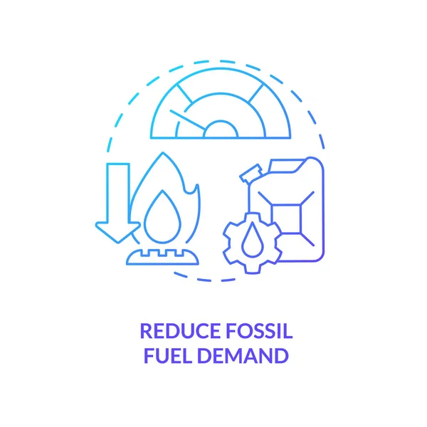 Reduce Fossil Fuel Demand Blue Gradient Concept Icon Net Zero — Vector de stock