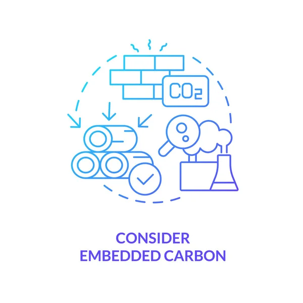 Consider Embedded Carbon Blue Gradient Concept Icon Pollution Impact Net — Vector de stock