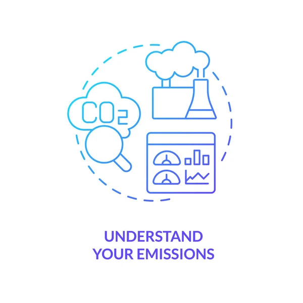 Understand Your Emissions Blue Gradient Concept Icon Pollution Control Transforming — Stock Vector