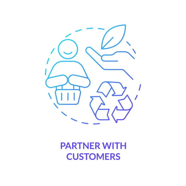 Partner Customers Blue Gradient Concept Icon Company Brand Transforming Business — Διανυσματικό Αρχείο