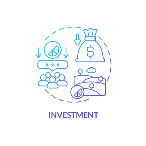 Investment Blue Gradient Concept Icon Buying Property Wider Farming Business — Stockvektor