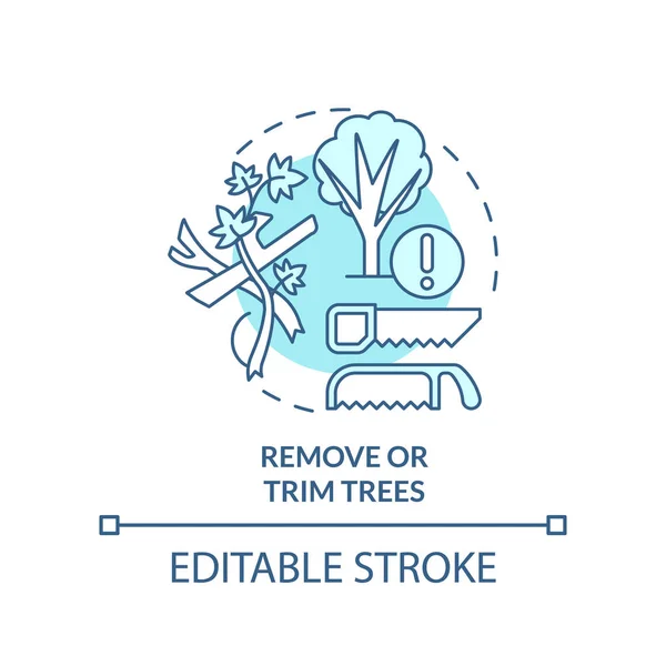 Remove Trim Trees Turquoise Concept Icon Safety Precaution Abstract Idea — Stock vektor