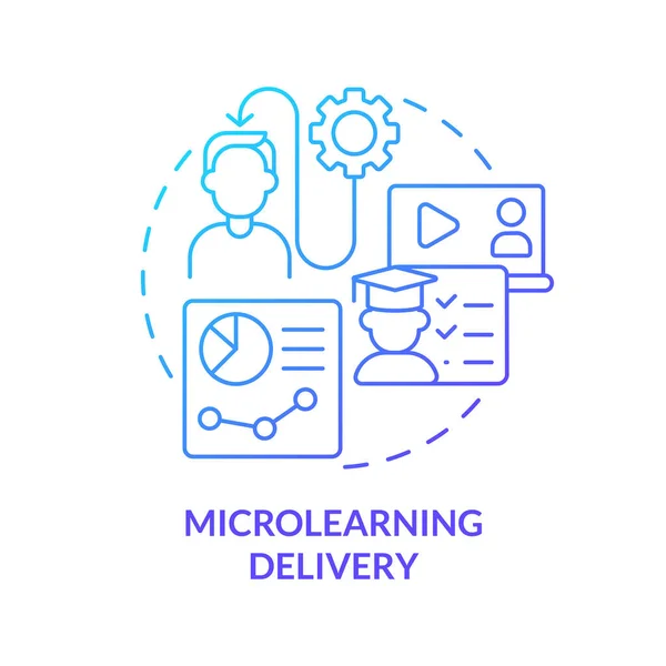 Microlearning Delivery Blue Gradient Concept Icon Micro Learning Module Abstract — Archivo Imágenes Vectoriales