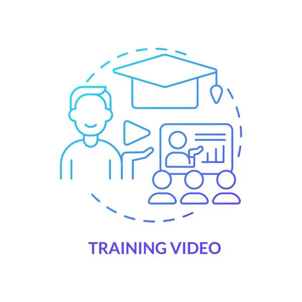 Training Video Blue Gradient Concept Icon Microlearning Video Example Abstract — Stok Vektör