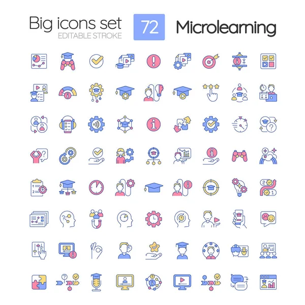 Microlearning Approach Rgb Color Icons Set — Stockový vektor