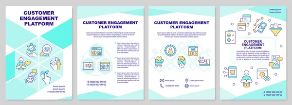 Customer Engagement Platform Brochure Template Leaflet Design Linear Icons Editable — Vetor de Stock