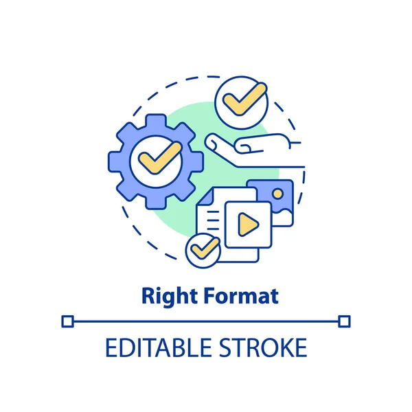Right Format Concept Icon Advertising Material Type Content Tip Abstract — Vector de stock