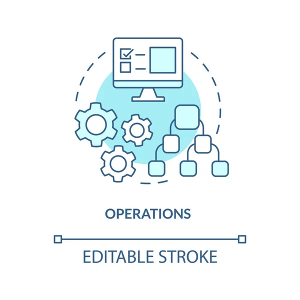 Operations Turquoise Concept Icon Technology Element Supply Chain Management Abstract — Διανυσματικό Αρχείο