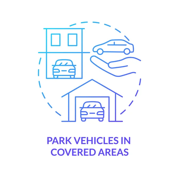 ícone do conceito de estacionamento automático. navegação de carro sem  motorista. sistema de manobra de carro inteligente. ilustração de linha  fina de ideia de recurso autônomo. desenho de contorno isolado do vetor.