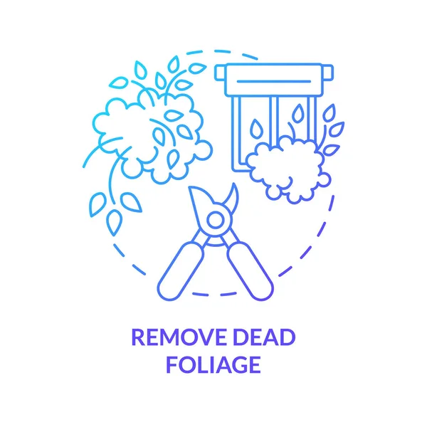 Remove Dead Foliage Blue Gradient Concept Icon Wildfire Preparedness Tip — Stockvector