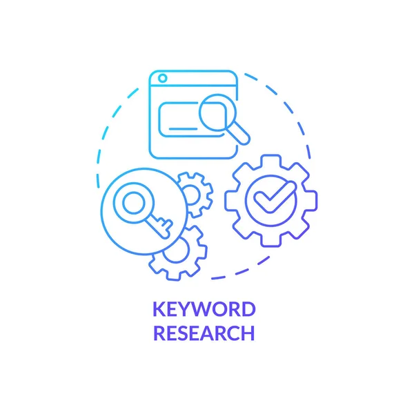 Keyword Research Blue Gradient Concept Icon Seo Technology Optimization Data — Image vectorielle