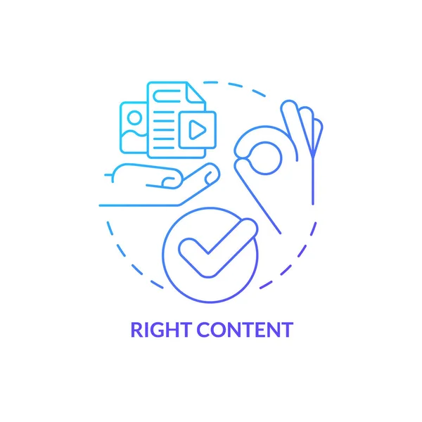 Right Content Blue Gradient Concept Icon Internet Marketing Business Promotion — Vettoriale Stock