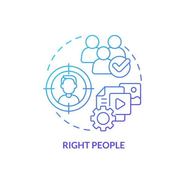 Right People Blue Gradient Concept Icon Focus Audience Marketing Strategy — Vector de stock
