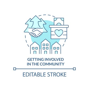 Turkuaz konsept ikonuna dahil olmak. Bankacılık etiği prensibi soyut fikir ince çizgi çizimi. İzole bir taslak çizim. Düzenlenebilir felç. Arial, Myriad Pro-Kalın yazı tipleri