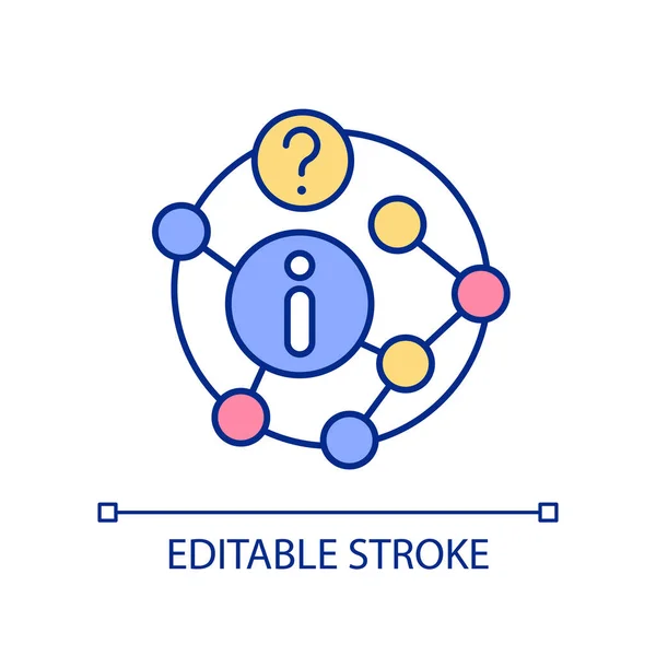 Dostęp Globalnej Sieci Wiedzy Kolorowa Ikona Rgb Zorganizowana Integracja Informacji — Wektor stockowy