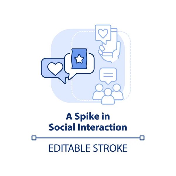 Spike Social Interaction Light Blue Concept Icon Tracking Customer Engagement — Vector de stock