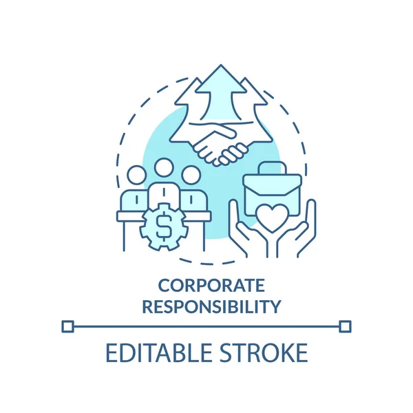 Corporate Responsibility Turquoise Concept Icon Type Csr Abstract Idea Thin — Stockvektor