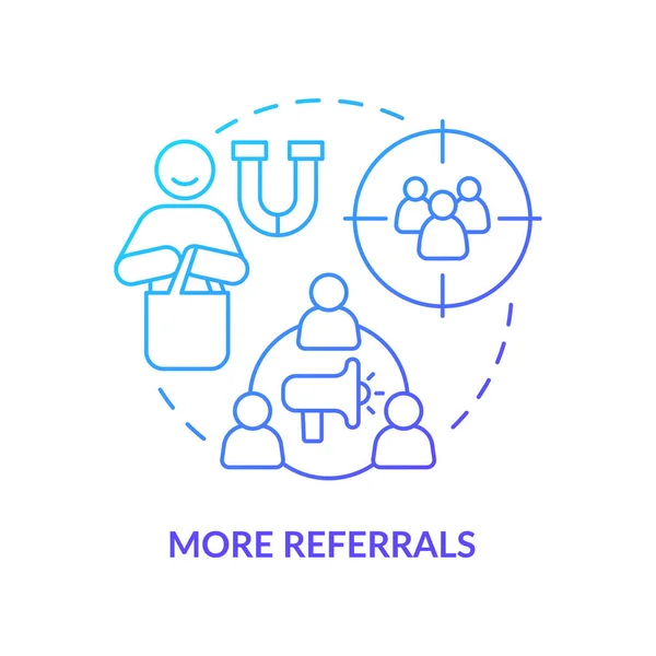 More Referrals Blue Gradient Concept Icon Share Experience Tracking Customer — Vettoriale Stock