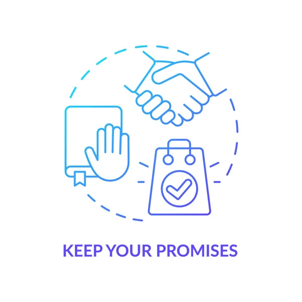 Keep Your Promises Blue Gradient Concept Icon Client Perception Customer — 스톡 벡터
