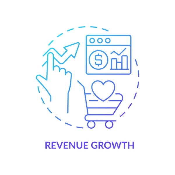 Revenue Growth Blue Gradient Concept Icon Profitability Customer Engagement Platform — Wektor stockowy