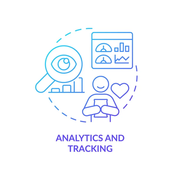 Analytics Tracking Blue Gradient Concept Icon Data Survey Customer Engagement — Vector de stock