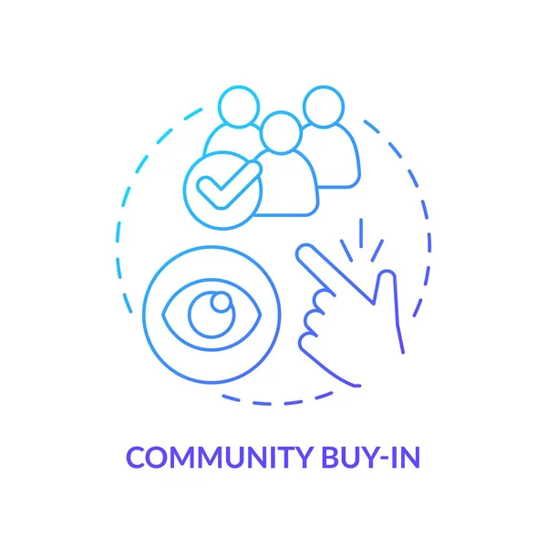 Community Buy Blue Gradient Concept Icon Transparent Process Advantage Digital — Stock Vector