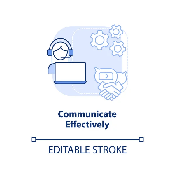 Communicate Effectively Light Blue Concept Icon Addressing Covid Impact Logistics — Stockový vektor