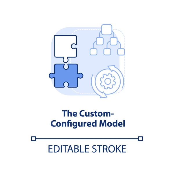 Custom Configured Model Light Blue Concept Icon Changing Options Supply — Image vectorielle