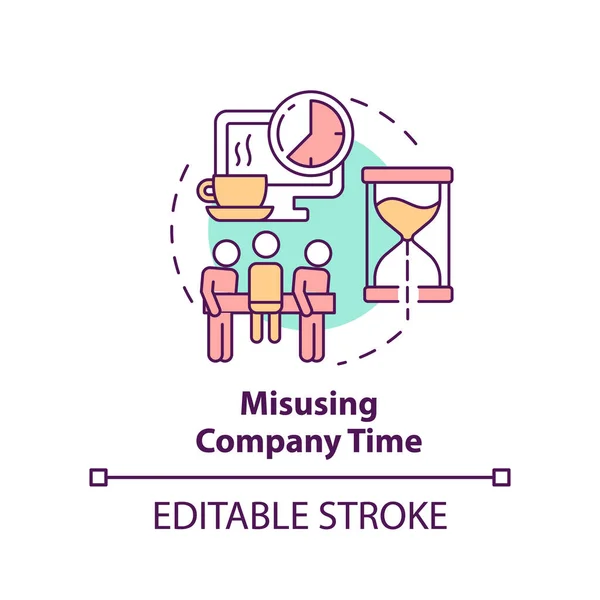 Misusing Company Time Concept Icon Unethical Behavior Business Abstract Idea — Image vectorielle