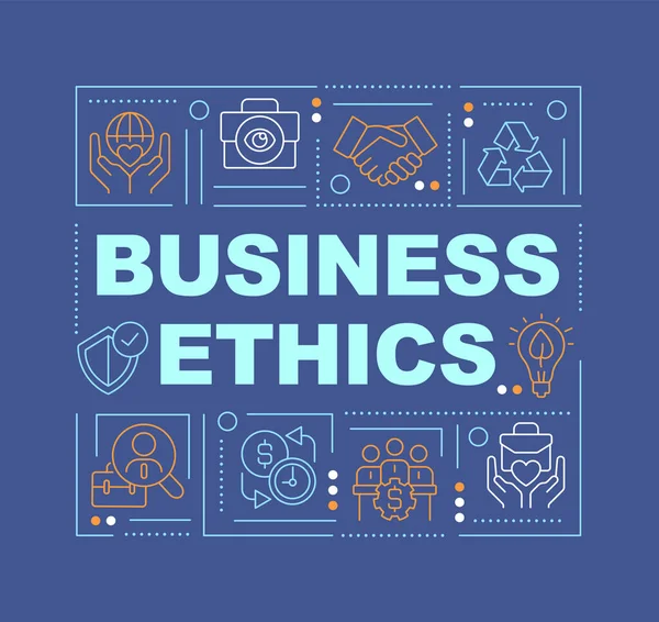 Ethical Culture Organization Word Concepts Dark Blue Banner Infographics Editable — Stok Vektör