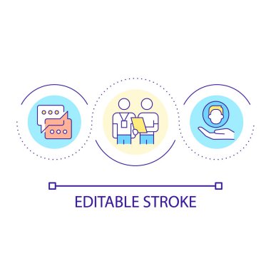 Boş döngü konsepti simgesi için bir aday seçin. İnsan kaynakları müdürlüğü işi. İstihdam süreci soyut fikir ince çizgi çizimi. İzole bir taslak çizim. Düzenlenebilir felç. Kullanılan Arial yazı tipi