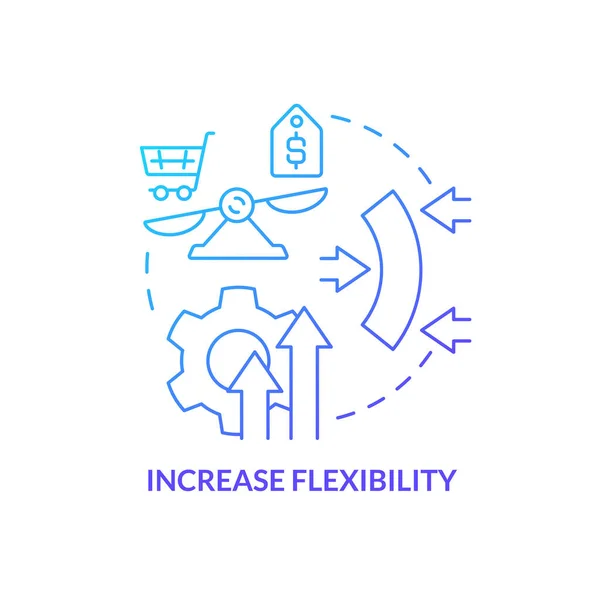 Increase Flexibility Blue Gradient Concept Icon Adaptation Addressing Covid Impact — Stock vektor