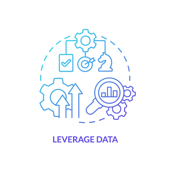 Leverage Data Blue Gradient Concept Icon Improve Visibility Business Supply — Διανυσματικό Αρχείο