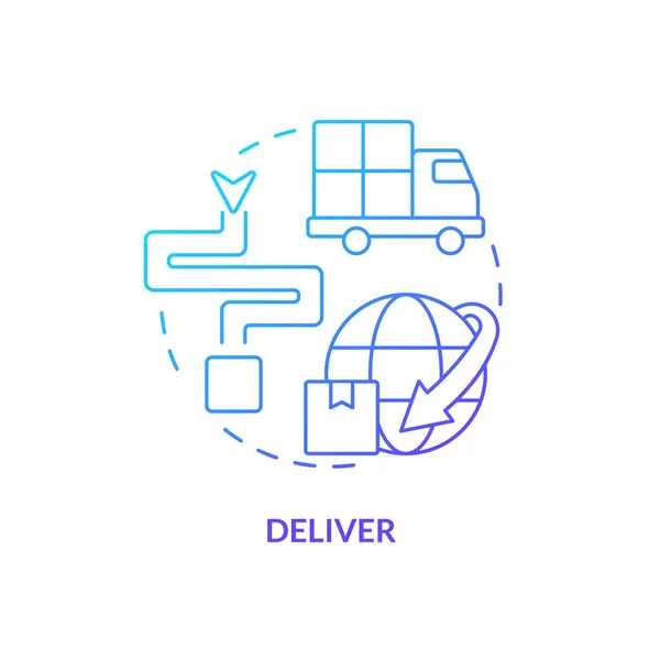 Deliver Blue Gradient Concept Icon Products Transportation Component Supply Chain — стоковый вектор
