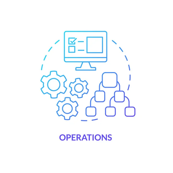 Operations Blue Gradient Concept Icon System Technology Element Supply Chain — Vetor de Stock
