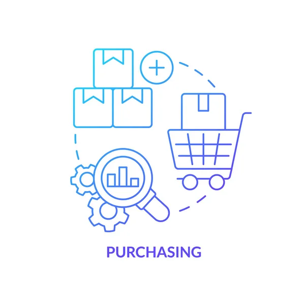 Purchasing Blue Gradient Concept Icon Products Materials Element Supply Chain — Wektor stockowy